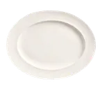 image of Libbey BW-1122 Oval China Platter, 13¼" x 10¼" Bright White Porcelain, Medium Rim - 12/Case