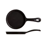 image of Libbey CIS-15 Round Cast Iron Skillet, 5" Diameter, Black Finish with Handle - 12/Case