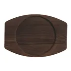 image of Libbey CIS-15TR - Round Wood Trivet, 7" Brown Finish, 7-7/8" L x 7" W x 1/2" H - 12/Case