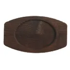 image of Libbey CIS-27TR Trivet - Oval Wood, Brown, 7" x 4-3/8" x 1/2", Food Safe, Hand Wash Only - 12/Case