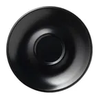 image of Libbey DRI-14-O - 6" Onyx Matte Porcelain Saucer with 2" Well, Vitrified Satin Finish - 24/Case