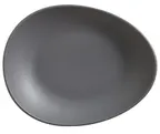 image of Libbey DRI-7-G - Oval Coupe Rim Porcelain Plate, 10.875" x 8.5", Matte Granite Finish - 12/Case