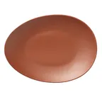 image of Libbey DRI-8-C - 13.75" x 10.13" Oval Coupe Rim Porcelain Plate, Driftstone Matte Finish - 12/Case