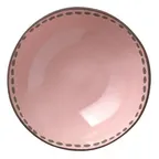image of Libbey DULCET-3P - 14‑oz Pink Dot Soup Bowl, 6" x 1‑7/8" Round Ceramic, Microwave Safe - 12/Case