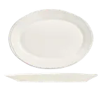 image of Libbey FH-509 Oval China Platter, 13.5" x 10" White Porcelain, Medium Rim, Scratch‑Resistant - 12/Case