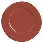 image of Libbey FH-602R China Plate – 9" Round Medium Rim Porcelain, Barn Red Finish - 12/Case