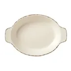 image of Libbey FH-751 - Oval Au Gratin Dish, 13 oz, 8.75" x 6" x 1.25" White Porcelain - 24/Case