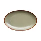 image of Libbey HEDON-9S - Porcelain Platter 12" x 7.5" Sage, Dishwasher Microwave Safe - 12/Case