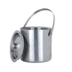 image of Libbey IB-100 Double Wall Ice Bucket, 2 Qt (64-124 Oz) Stainless Steel with Dome Cover - 1/Case