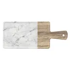 image of Libbey MWM-127-H Serving Board 12"x7"x0.5" Melamine Faux Wood Look 5" Handle & Hanging Hole - 1/Case