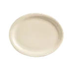 image of Libbey NR-14 Oval Stoneware Platter, 13¼" x 10¼" Cream White Kingsmen, Narrow Rim - 1/Case
