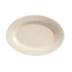 image of Libbey PWC-34 Oval Platter, 9"-3/8 x 6"-1/2, Cream White, Medium Rim Rolled Edge - 24/Case