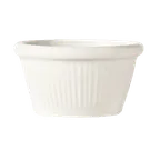 image of Libbey RM-02 - 2 oz White Fluted China Ramekin, 2‑3/4" D x 1‑1/2" H, Bedrock Ovenware - 36/Case