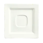 image of Libbey SL-2 - Square China Saucer, 5.5"-5.99" Bright White Porcelain with 2" Well Ring - 36/Case