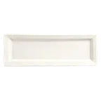 image of Libbey SL-22 Rectangular China Plate, 16" x 5.5", Ultra Bright White Slate Porcelain - 12/Case