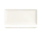 image of Libbey SL-22C - 16" x 5.5" Rectangular Porcelain Plate, Ultra Bright White Slate™ Coupe Rim - 12/Case