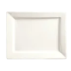 image of Libbey SL-25 Rectangular Porcelain Platter, 14" x 11", Ultra Bright White Slate™ Finish - 6/Case