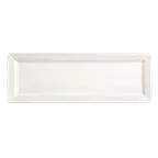 image of Libbey SL-26S - 12" x 8" China Plate, Bright White Porcelain, Slate™ Finish - 12/Case