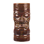 image of Libbey TTB-20 - 20 oz Brown Ceramic Tiki Tumbler, Height 6-3/4", Diameter 3-1/2", - 12/Case