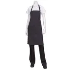 image of Chef Works AB012-PNS-0 Bib Apron, 34"L x 24"W, Strap, BlackTies, Pocket, PolyCotton, Pinstripe
