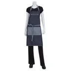 image of Chef Works AB034-IBL-0 Bib Apron, 34"L x 30"W Reversible Ties Metal Buckle Cotton Denim Indigo Blue