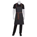 image of Chef Works AB035-BLK-0 Bib Apron, 34"L x 30"W, Black 100% Cotton, Neck Strap, 4 Pockets