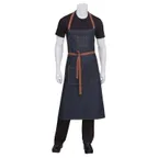 image of Chef Works AB036-IBL-0 Memphis Chef's Bib Apron, 40"L x 35"W, Indigo Blue, 100% Cotton Denim