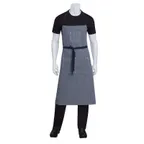 image of Chef Works AB038-IBL-0 Bib Apron, 39-1/2"L x 35"W, Contrast Ties, Indigo Blue, 83/17 Cotton/Poly
