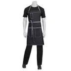 image of Chef Works AB041-BLK-0 Bib Apron, 34"L x 30"W, 100% Cotton Denim, Black, Neck Strap, Front Pockets
