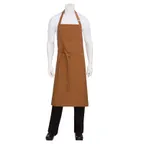 image of Chef Works ABCKV003-NTM-0 Bib Apron, 40"L x 39"W, Adjustable Neck Buckle, Pocket, Cotton, Nutmeg