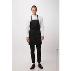 image of Chef Works ABN01-BLK-0 Largo Bib Apron, 31"L x 38"W, Adjustable Neck Strap, Black, Poly/Cotton