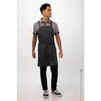 image of Chef Works ABN01-CHR-0 Largo Bib Apron, 31"L x 38"W, Charcoal, Adjustable Neck Strap, Poly/Cotton