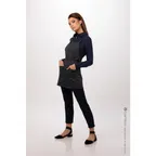 image of Chef Works ABN01W-CHR-0 Bib Apron, 25"L x 38"W, Charcoal, Adjustable Neck Strap, Poly/Cotton