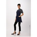 image of Chef Works ABN01W-DNA-0 Bib Apron, 25"L x 38"W, Dark Navy, Adjustable Neck Strap, Poly/Cotton