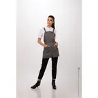 image of Chef Works ABN01W-MSH-0 Largo Petite Bib Apron, 25"L x 38"W, Strap, Mushroom, 65/35 PolyCotton