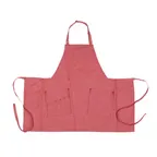 image of Chef Works ABN02-CRL-0 Bib Apron, 30-1/2"L x 38"W, Neck Buckle, Coral, 65/35 Poly/Cotton