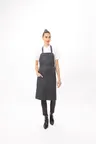 image of Chef Works ABN05-CHR-0 Brio Bib Apron, 34"L x 33"W, Adjustable Neck Strap, Gray, Poly/Cotton