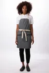 image of Chef Works ABN06-IBW-0 Bib Apron, 31-1/2"L x 32-1/2"W, 2 Pockets, Adjustable Neck, Cotton, Stone Blue