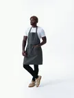 image of Chef Works ABN10-BLN-0 Bib Apron, Unisex, Adjustable Neck Strap, 100% Cotton, Black, 35" x 37"