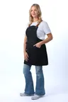 image of Chef Works ABS01WS-IBL-0 Snap Bib Apron, 27.5"L x 28.7"W, 3 Pockets, 100% Cotton, Indigo Blue