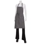 image of Chef Works ABXX052-BSL-0 Bib Apron, 34"L x 30"W, Neck Strap, Pockets, Denim, Black-Steel Gray