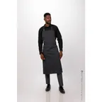 image of Chef Works ACN01-CHR-0 Bib Apron, 40"L x 43"W, Elastic Neck Strap, Pocket, Charcoal, 65/35 PolyCot