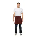 image of Chef Works AHN01-RNA-0 Waist Apron, 12"L x 23"W, 4 Pockets, Red/Navy, 75/25 Cotton/Poly Denim