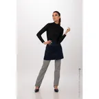 image of Chef Works AHN05-DNA-0 Largo Half Bistro Apron, 16"L x 38"W, Dark Navy, Poly/Cotton, Patch Pockets