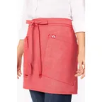 image of Chef Works AHN06-CRL-0 Waist Apron, 16"L x 38"W, Coral, Poly/Cotton, 3 Pockets