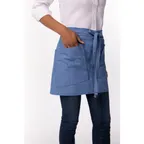 image of Chef Works AHN06-FRB-0 Waist Apron, French Blue, 16"L x 38"W, Hip Pockets, Poly/Cotton