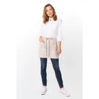 image of Chef Works AHN06-NAT-0 Medford Half Bistro Waist Apron, 16"L x 38"W, Poly/Cotton, Natural - 1/Case