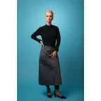 image of Chef Works AIN02-LTG-0 Waist Apron, 31-1/2"L x 40"W, Light Gray, Poly/Cotton, 3 Pockets