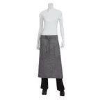 image of Chef Works ALWXX022-BSL-0 Corvallis Waist Apron, 31"L x 31"W, 100% Cotton Denim, Gray, Hip Pockets