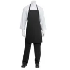 image of Chef Works APKBL   -BLK-0 Bib Apron, 33"L x 27-1/2"W, Black, 65/35 Poly/Cotton